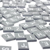 Cleverdelights 100 Wood Letter Tiles - Gray Color - Complete Set - Game Replacement Pieces