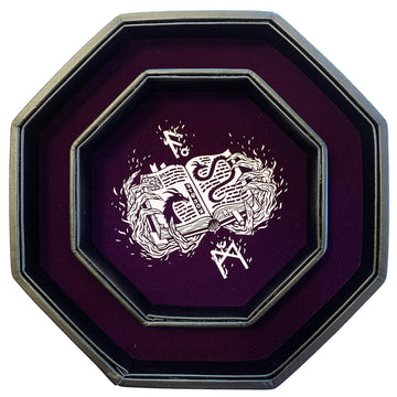 Fantasydice- Purple - Fire Dragon - Dice Tray - 8'' Octagon with Lid and Dice Staging Area- Holds 5 Sets of Dice(7 / Standard) f