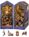 Quanquer Diy Book Nook Kit - Diy Dollhouse Booknook With Led Light - 3D Wooden Puzzle Miniature House Kits - Craft For Adults - Bookshelf Insert Decor - Gifts Family And Friends(Magic Laboratory)
