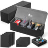 FunGuys Trading Card Deck Box - Holds 500+ Cards, Faux Leather, Black, 15 x 5 x 4.7, Model FGUG-TDB-L1R-DT