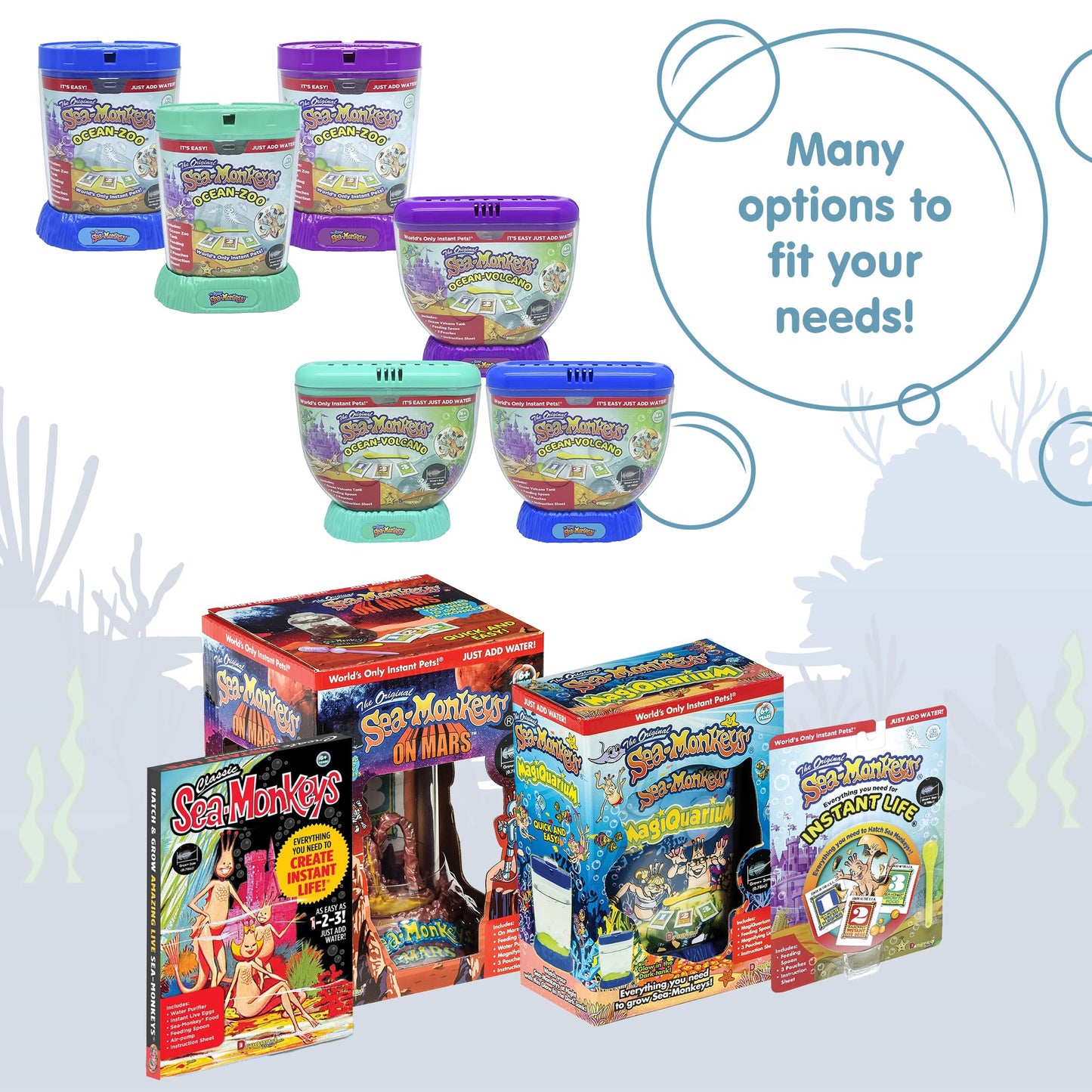 Sea-Monkeys Instant Life - Instant Pets for Ages 6+, Plastic, Original Size, Model 23231C, Toy