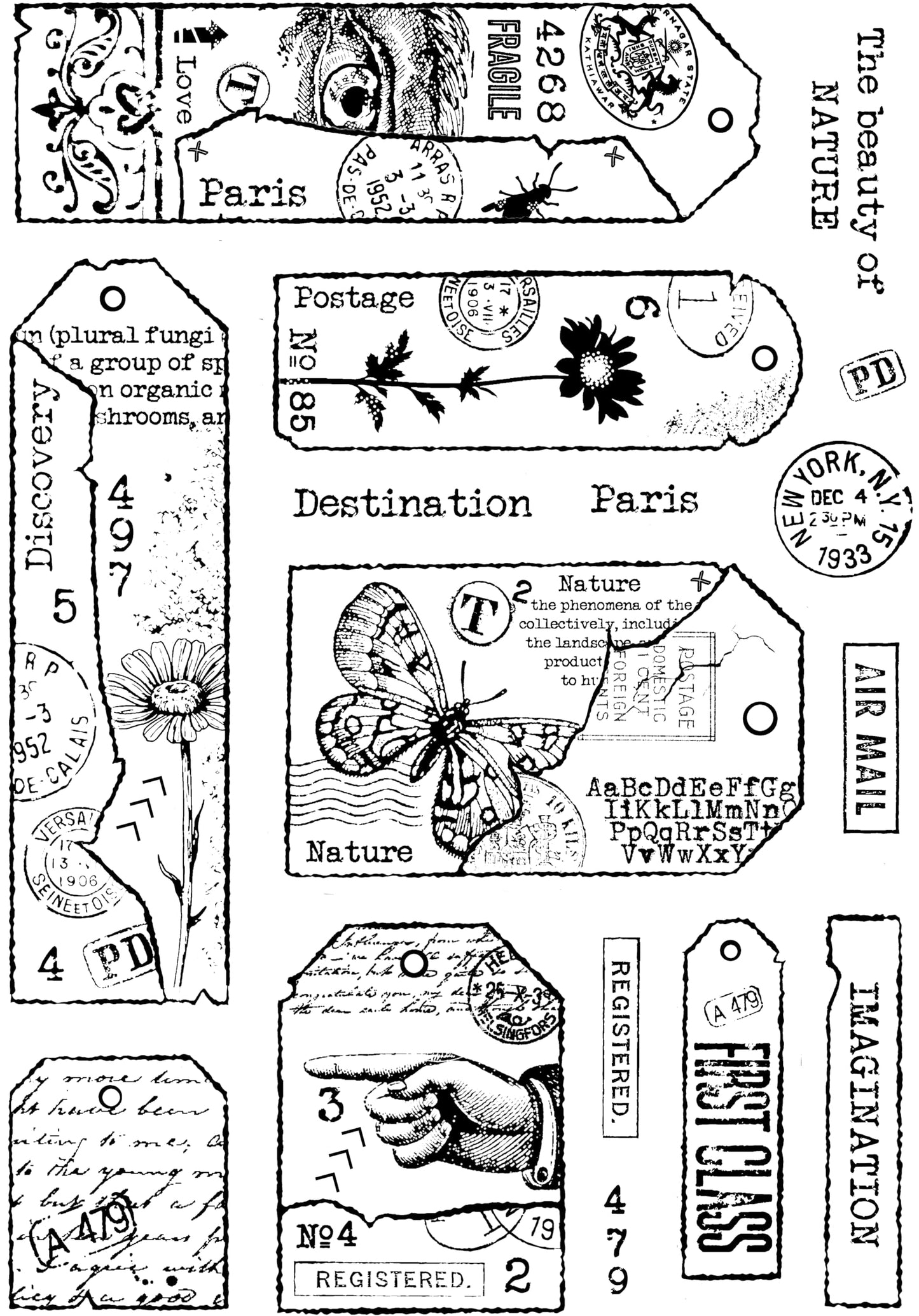 Woodware Clear Singles Tag Collection 6 in x 8 in Stamp, 6 x 8 in
