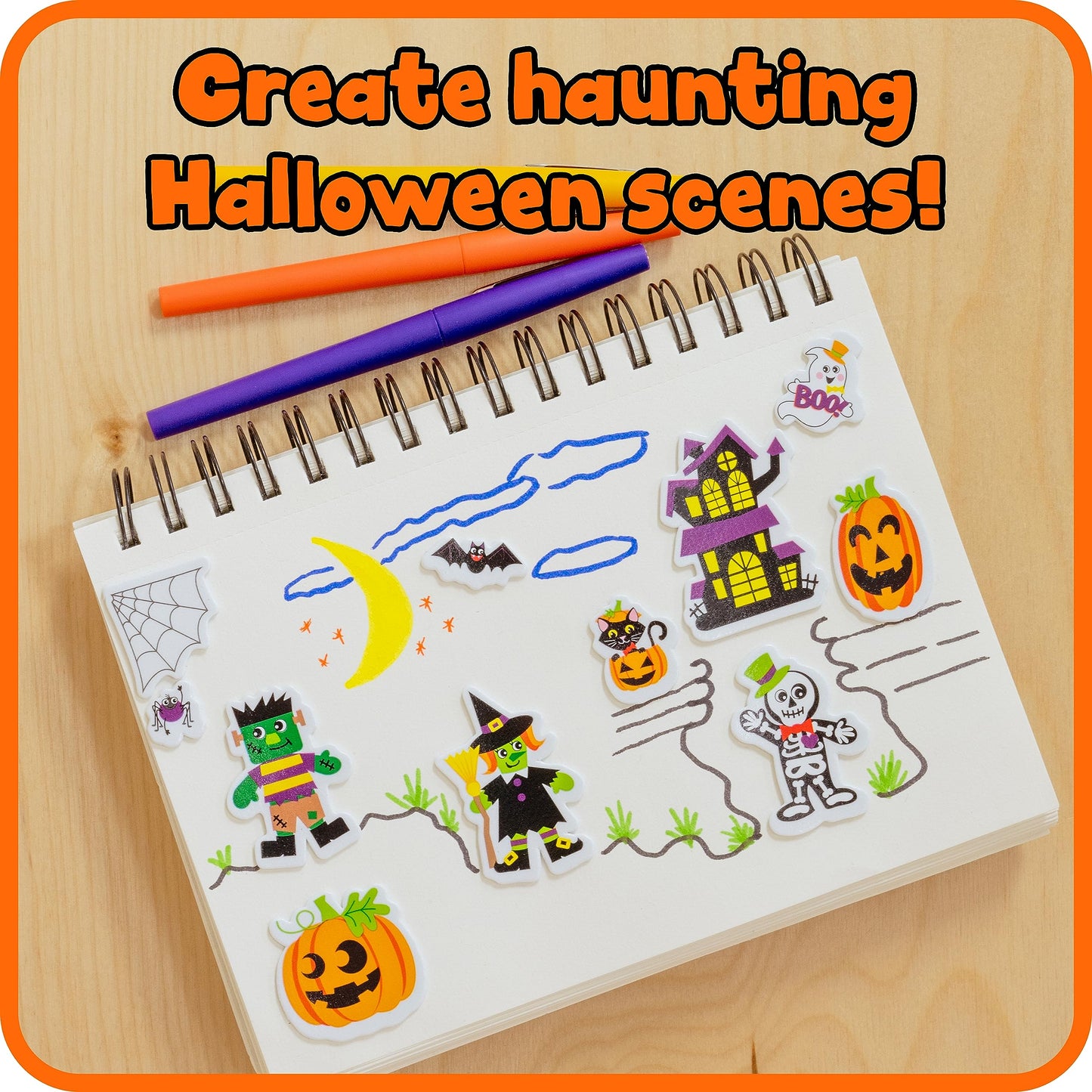 READY 2 LEARN Foam Stickers - Halloween - Pack of 168 - Self-Adhesive - Stickers for Halloween Crafts, Scrapbooks and Cards
