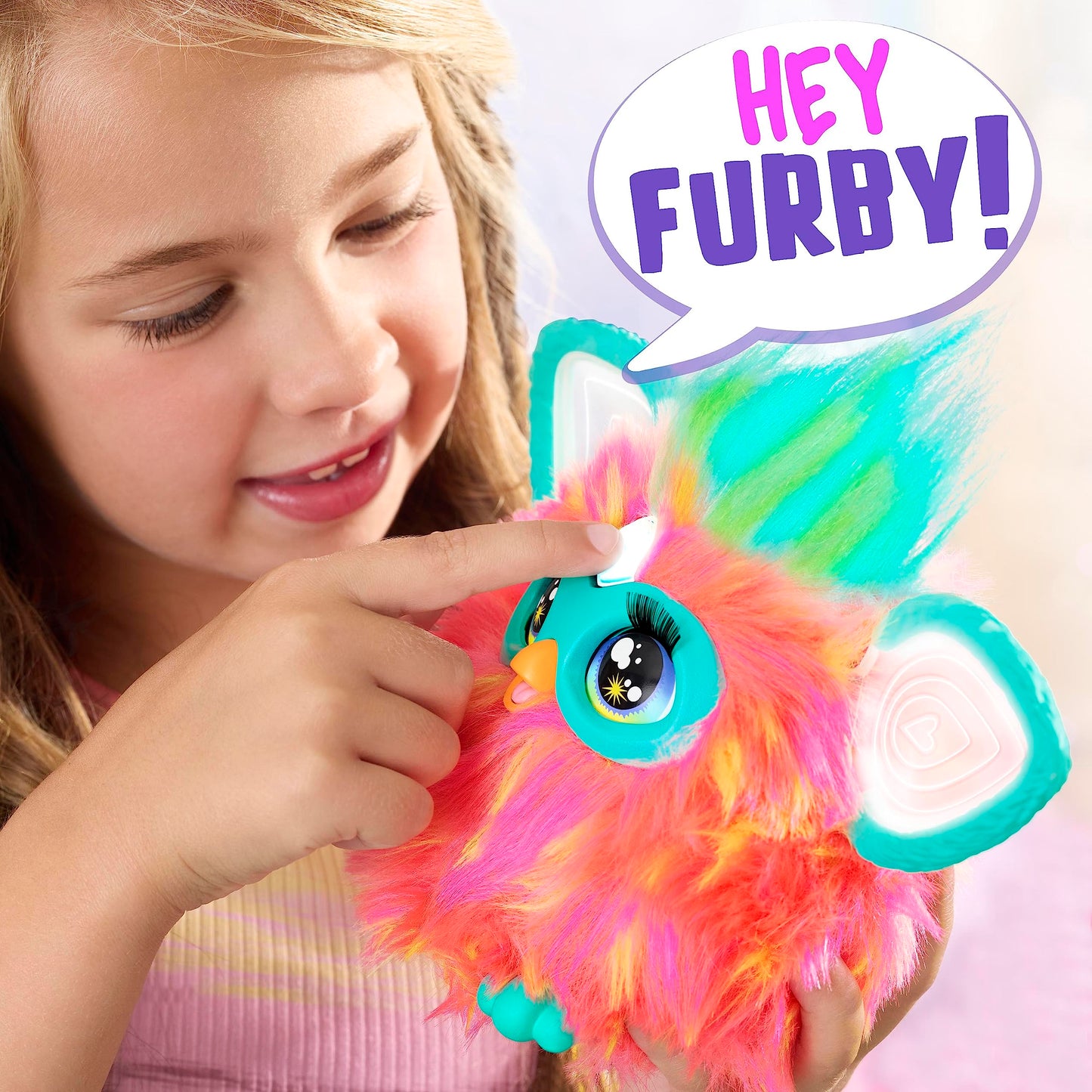 Furby Coral, 15 Fashion Accessories, Interactive Plush Toys For 6 Year Old Girls & Boys & Up, Voice Activated Animatronic
