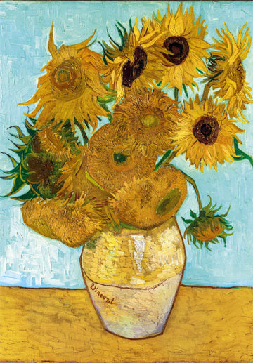 Clementoni 1000 Piece Jigsaw Puzzle, Van Gogh Sunflowers, Large, Cardboard, Multi Color, Model 31438