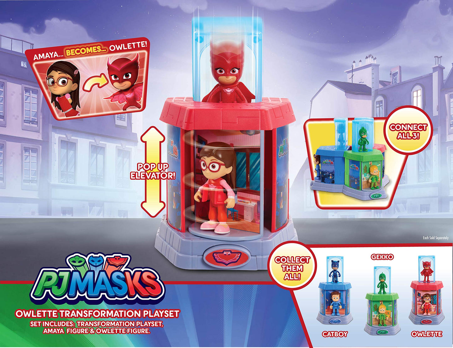 Pj Masks Transforming Figures, Owlette, Kids Toys For Ages 3 Up By Just Play