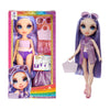 Rainbow High Swim & Style Violet, Purple 11' Fashion Doll With Shimmery Wrap To Style 10+ Ways, Removable Swimsuit, Sandals, Fun Play Accessories, Great Toy Gift For Girls Kids Ages 4-12 Years