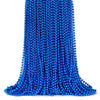 ZYFLSQ 100 Pcs 33'' 7mm Metallic Blue Beads Necklaces, Bulk Mardi Gras Beaded Necklaces, Party Beads Costume Necklaces