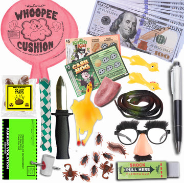 DEANCO Prank Kit - 40 pcs Ultimate Gift Set for April Fools - Practical Jokes & Party Favors for Boys Ages 8-10, Assorted Colors