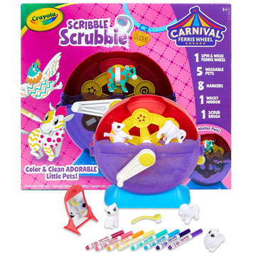 Crayola Scribble Scrubbie Pets Carnival Playset - Multicolored Pet Grooming Toy, 6.25x13x11.5 inches, Ideal for Kids Ages 3+
