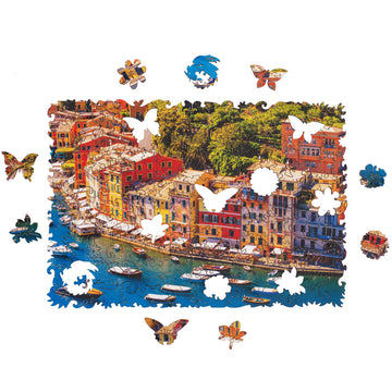 Unidragon Wooden Jigsaw Puzzles - Nature Italian Riviera, 500 Pcs, King Size 16.9'X11.8', Beautiful Gift Package, Unique Shape Best Gift For Adults And Kids