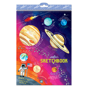 Eeboo: Solar System Sketchbook/60 Pages, Multicolor, Inspires Artists Of All Ages, Allows Doodling, Coloring, Sketching, Or Crea