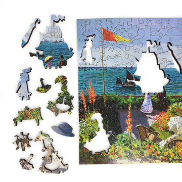 Wooden Jigsaw Puzzle For Adults - Uniquely Shaped Pieces - Made In The Usa By Foxsmartbox - 205 Pieces - The Garden At Sainte-Ad
