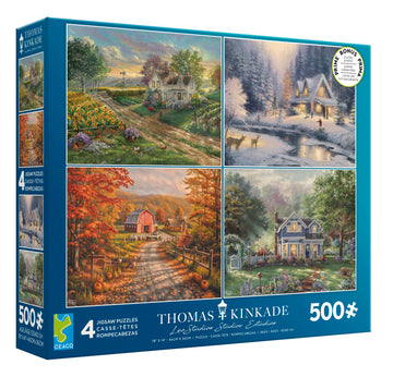 Ceaco - 4 In 1 Multipack - Thomas Kinkade - Seasons - (4) 500 Piece Jigsaw Puzzles