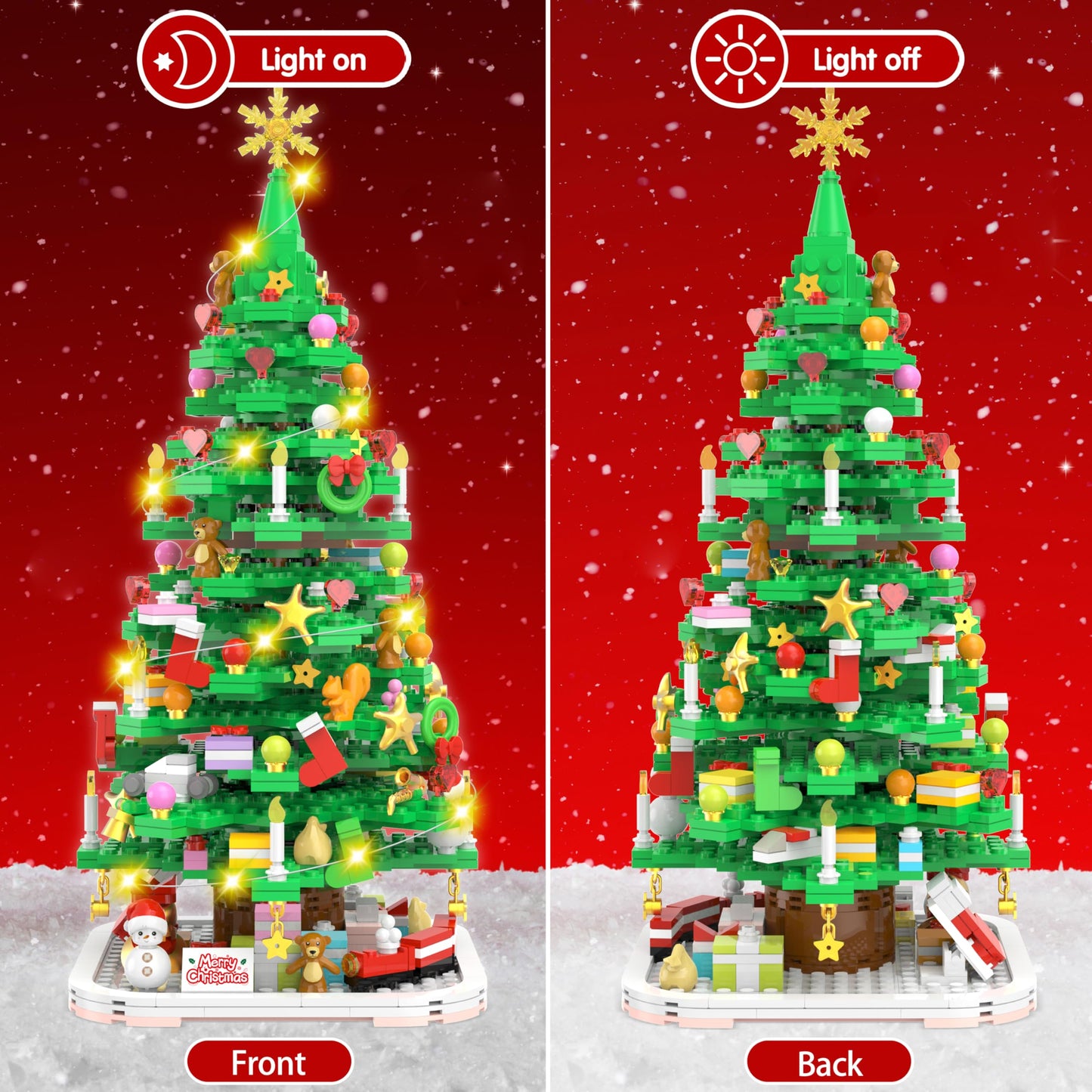 Wowok Christmas Building Blocks Toy - Christmas Tree Building Set 1102 Pieces Mini Building Blocks for Kids mature-themed for Teens Girls Boys Christmas Party Home Decoration