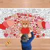 Valentines Giant Coloring Poster/Tablecloth-Valentines Day Gifts for Kids Classroom School-30 x 72 Inches Jumbo Coloring Banner