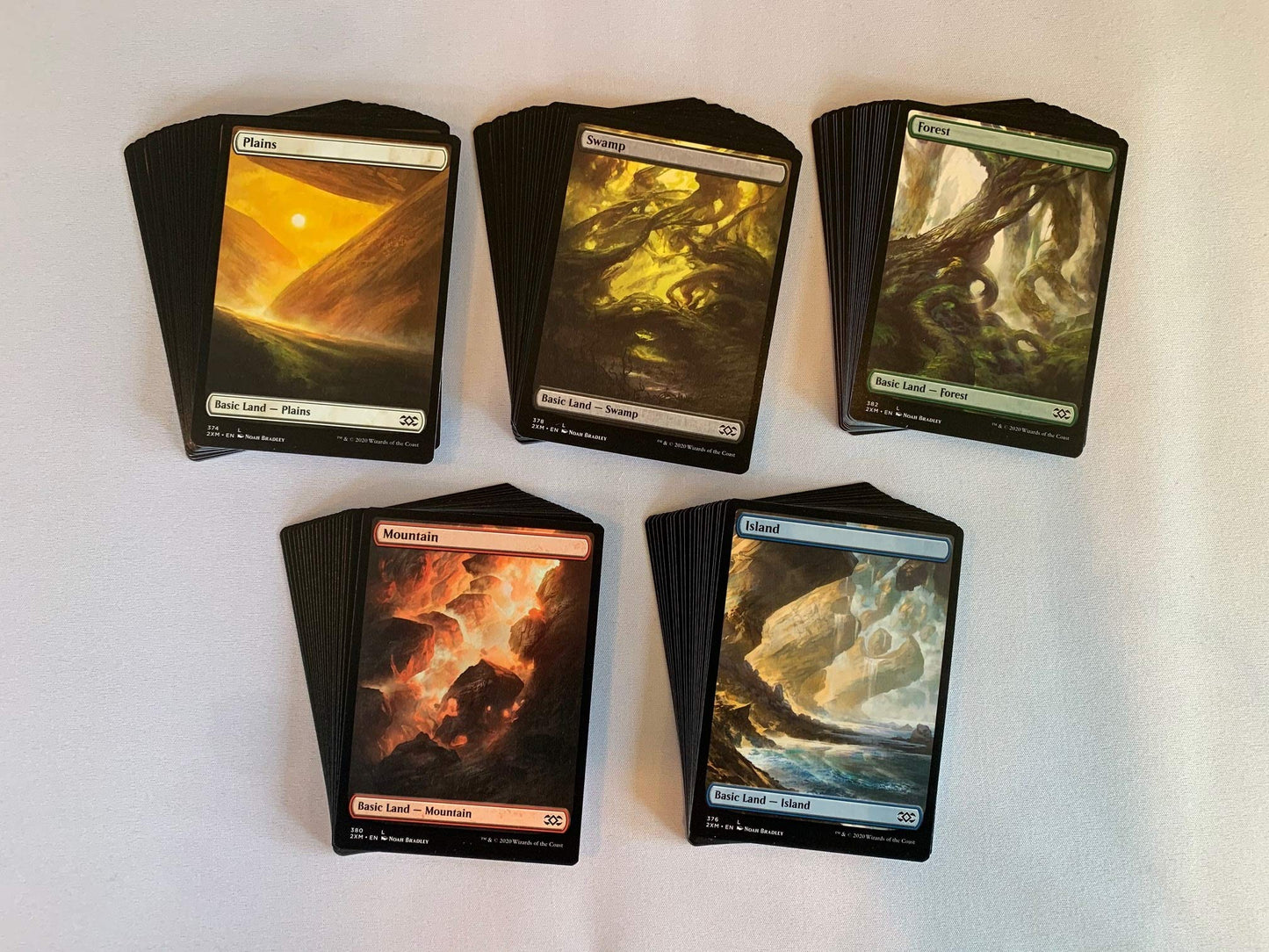 100 Full Art Basic Lands - Magic The Gathering - 20 Swamp, Mountain, Forest, Plains, Island - Mtg!