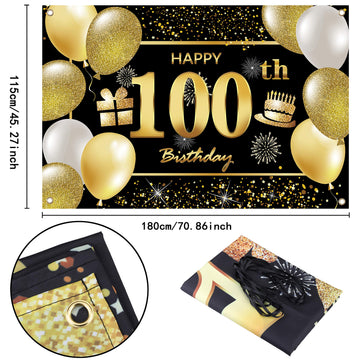 100Th Happy Birthday Banner Birthday Decorations For Men Birthday Party Decorations Birthday Backdrop