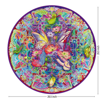 Antelope - 1000 Piece Mandala Puzzle For Adults, Mandala Morphe Jigsaw Puzzles 1000 Pieces,1000 Piece Round Puzzles, Butterfly Puzzles, High Resolution, Matte Finish, Smooth Edging, No Dust