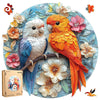 Wooden Puzzles for mature-themeds Parrots Flower Wooden Jigsaw Puzzles 200pcs 10.9x11.2in Medium Unique Shape Animal mature-themed Puzzles Irregular Wood Puzzles Creative Gift for mature-themeds and Kids Family Game