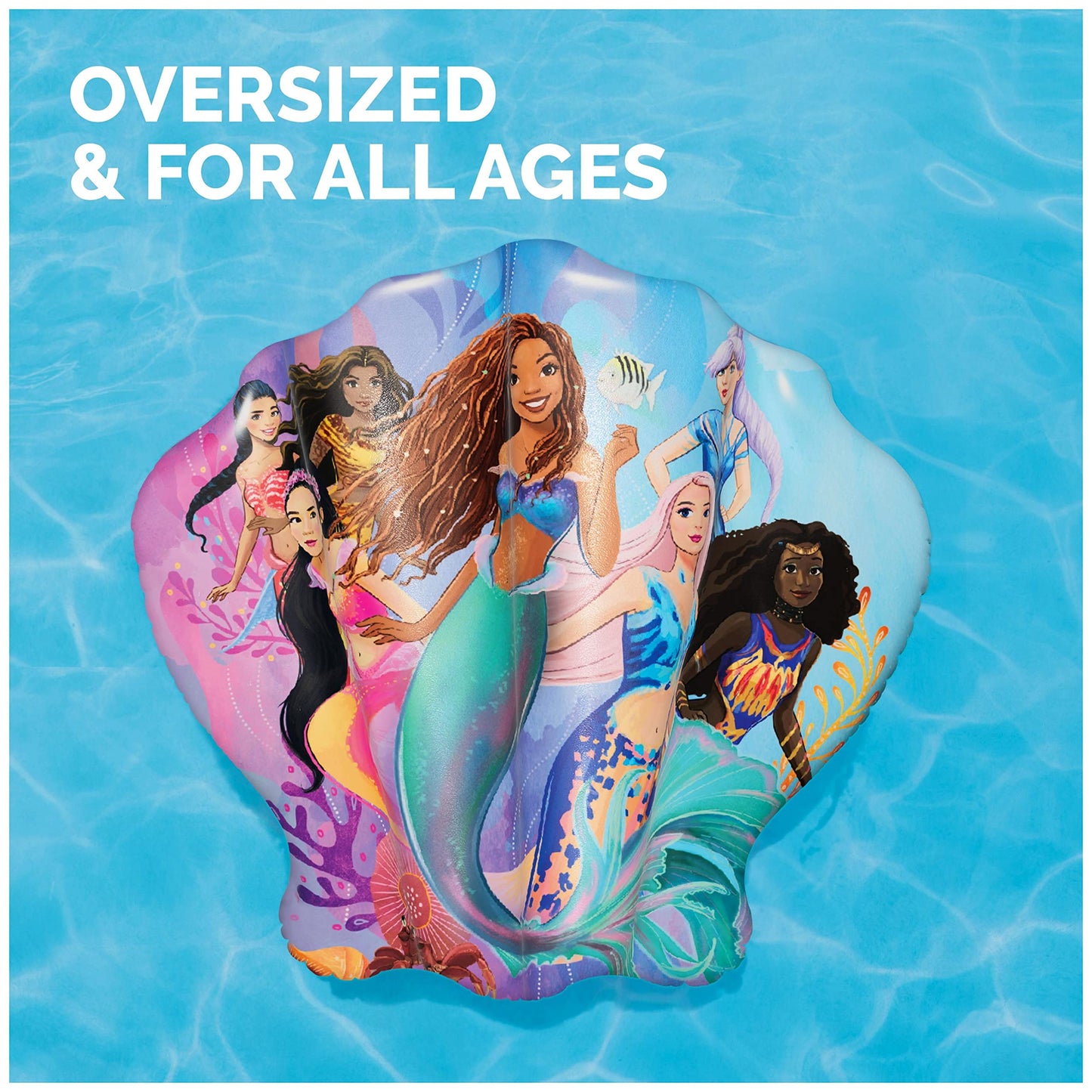 Swimways The Little Mermaid Reversible Boat, Inflatable Pool Floats & Kids Pool Toys, Swimming Pool Accessories & Beach Essentia