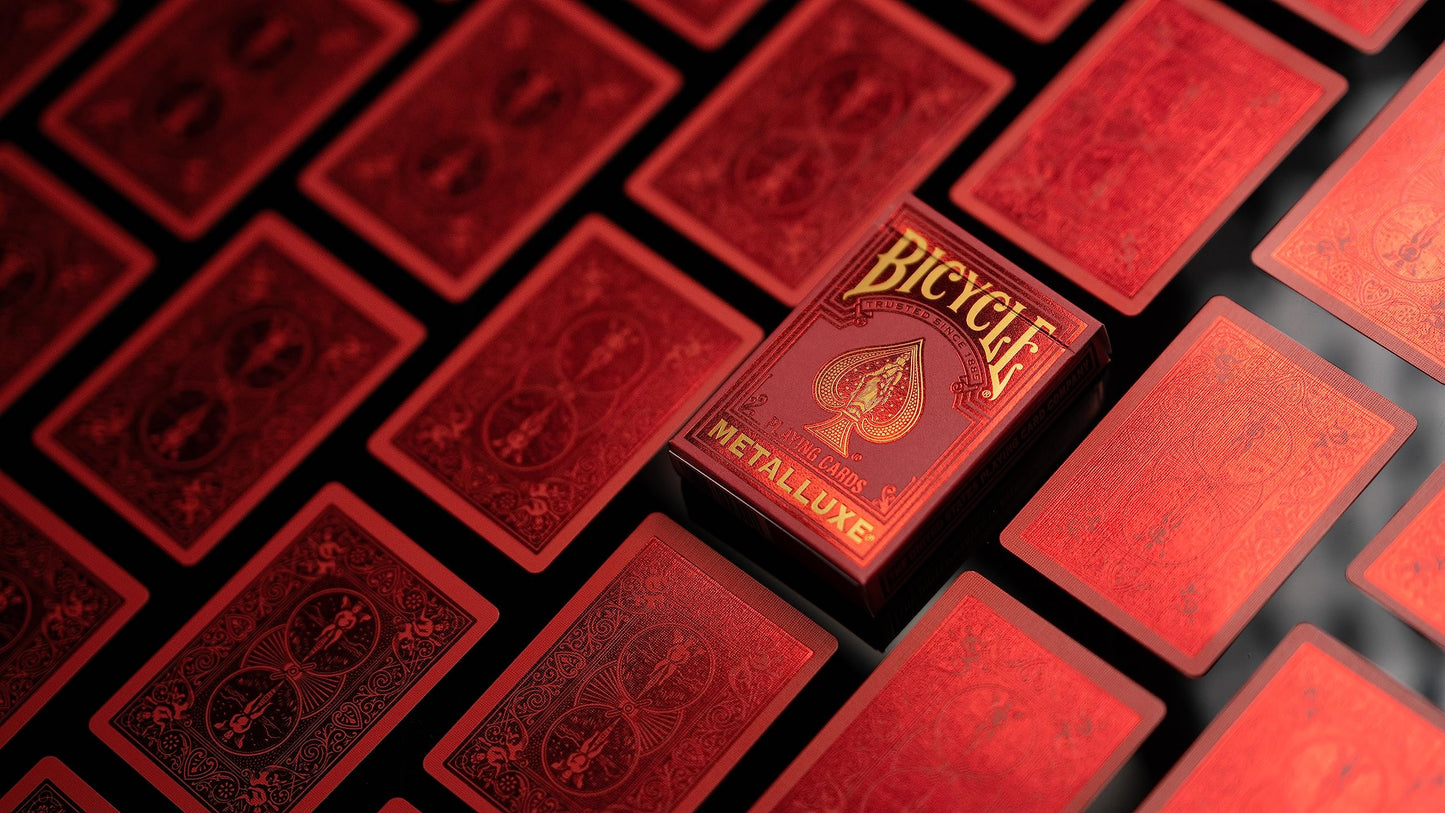 Bicycle Metalluxe Red Playing Cards - Premium Metal Foil Finish - Poker Size