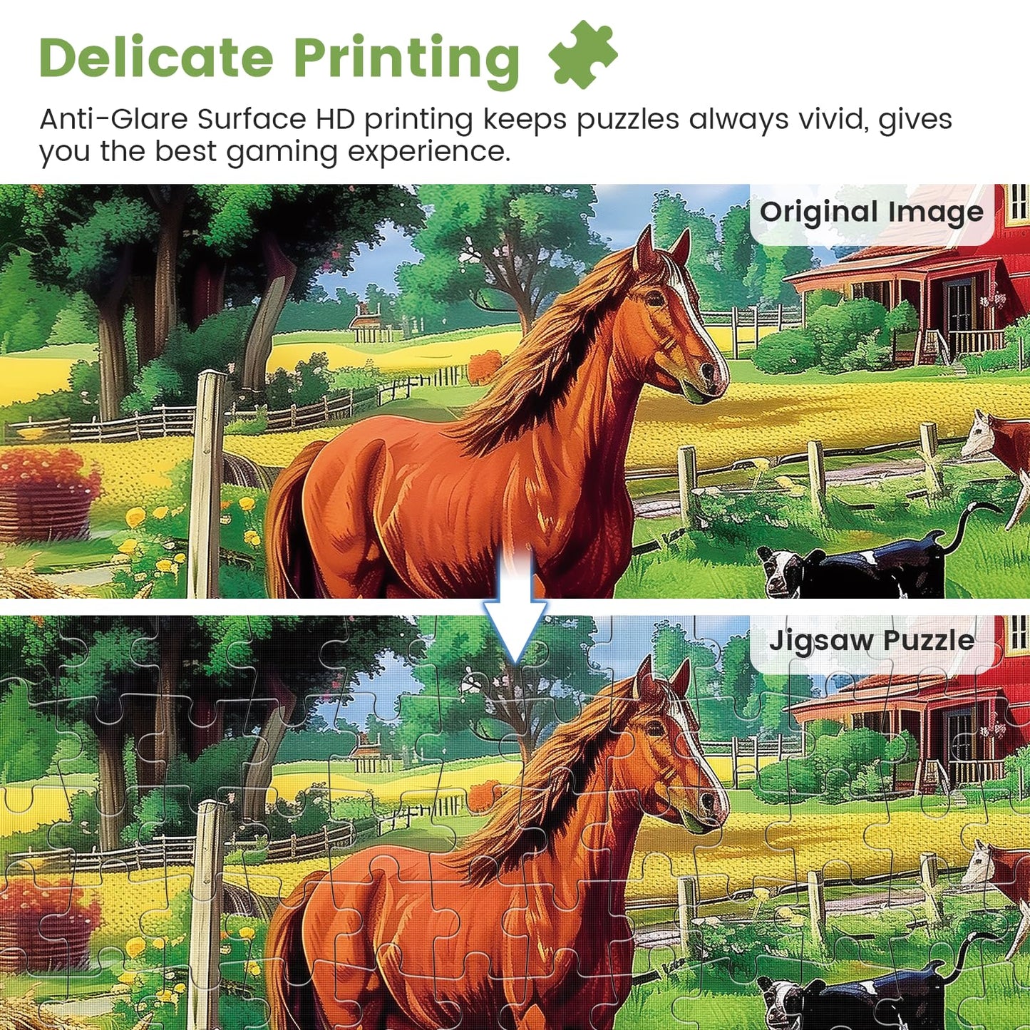 300 Piece Puzzles For Adults,Dogs And Horses Large Piece Jigsaw Puzzle For Adults Kids Seniors,Recycled Cardboard Dogs Puzzle 300 Piece,Family Activity Great Gift For Family Friends 20.5 * 15 In
