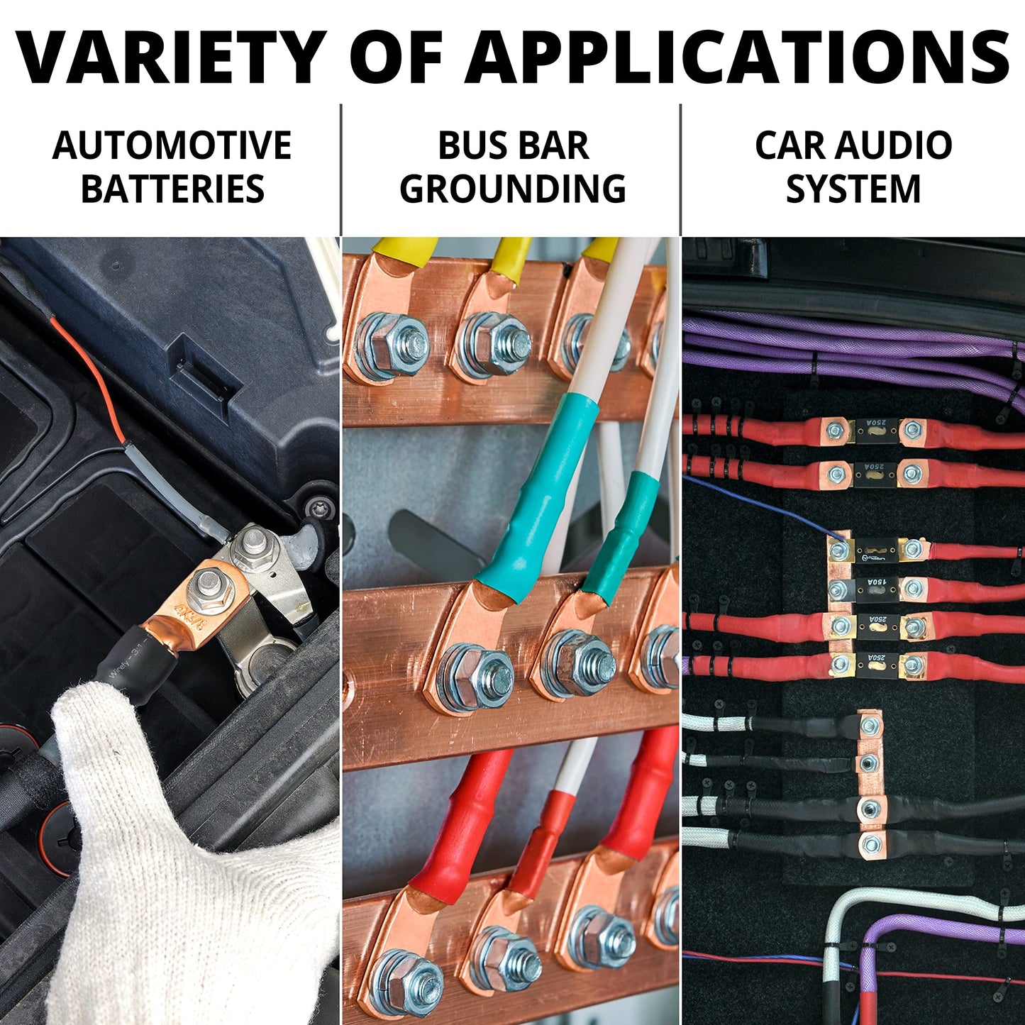 Wirefy 1 Gauge 38 Wire Lugs - Copper Cable Lugs - Battery Terminal Connectors - Ring Terminals - Crimp Battery Cable Ends - 22 P