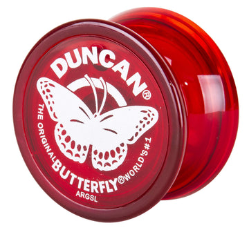 Duncan Toys Butterfly Yo-Yo, Beginner Yo-Yo With String, Steel Axle And Plastic Body, Red