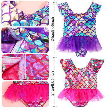 Set Of 2 Summer Teddy Bear Clothes Cap & Gow Outfit Fits Make Your Own Most 14' - 18' Bear Plush Stuffed Animal Outfit Pet Dog Doll Cap And Gown Build A Bear Clothe(Mermaid Style, Fit 14'-18')