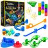 National Geographic Glowing Marble Run Expansion Pack - 5 Glow In The Dark Glass Marbles, 20 Construction Pieces, Uv Light, Great Creative Stem Toy For Girls And Boys
