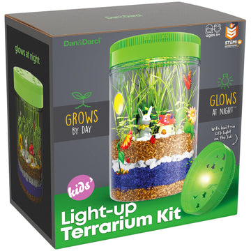 Dan&Darci Light-Up Terrarium Kit for Kids - STEM Educational DIY Toy - Multi-color - Ages 6-12 - Fun Craft Project