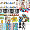 Spakon 280 Pcs Pirate Party Favors Birthday Supplies Decoration Include Pirate Keychain Ring Eye Mask Beard Tattoo Sticker Gold