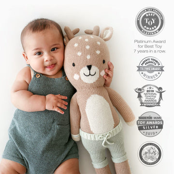 Cuddle + Kind Elliott The Fawn Regular 20'' Hand-Knit Doll - 1 Doll = 10 Meals, Fair Trade, Heirloom Quality, Handcrafted In Per