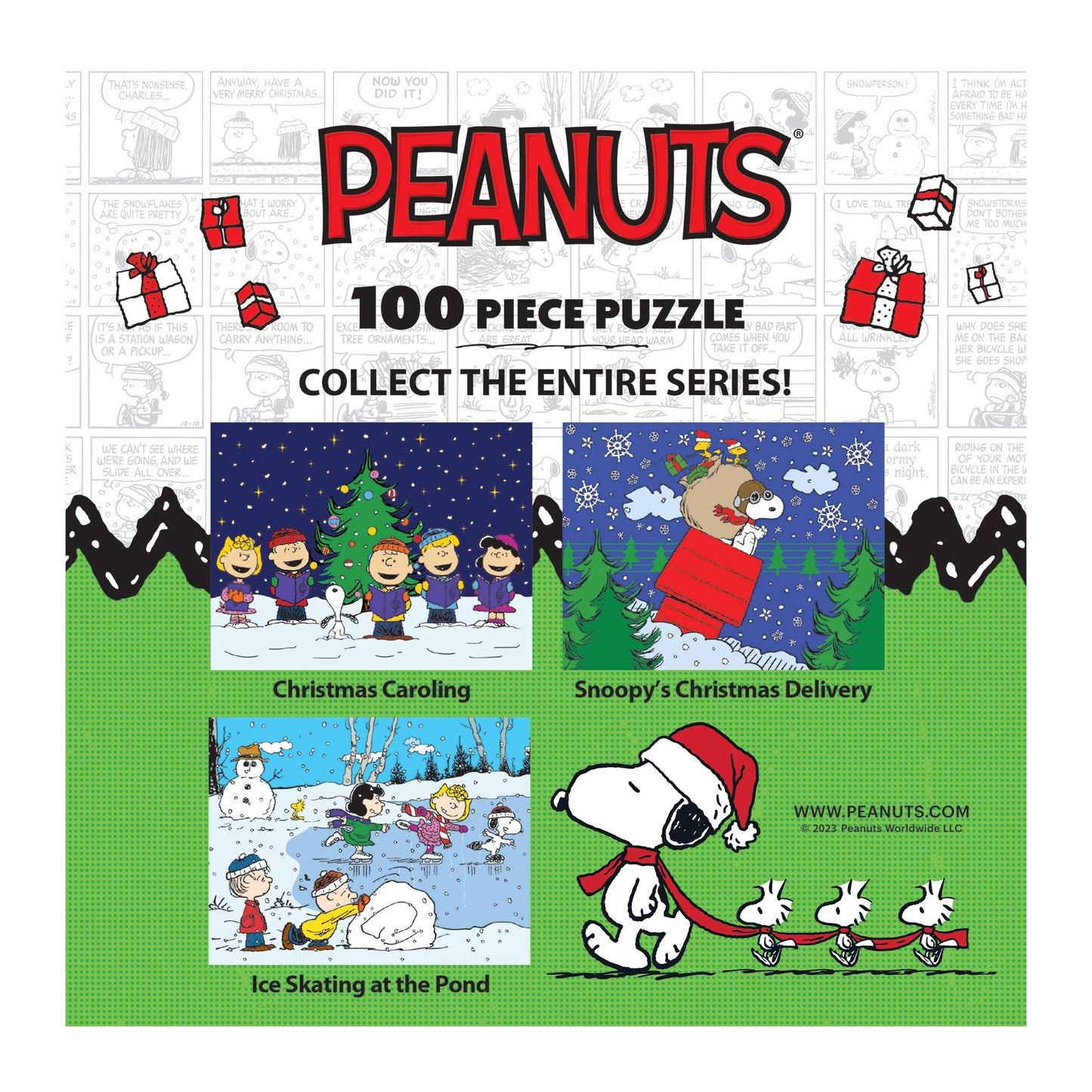 RoseArt - Peanuts - Ice Skating at The Pond - 100 Piece Jigsaw Puzzle for Kids and mature-themeds