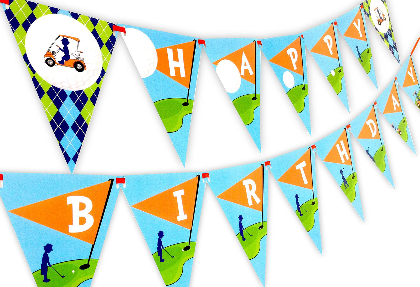 Golf Party Happy Birthday Banner Pennant