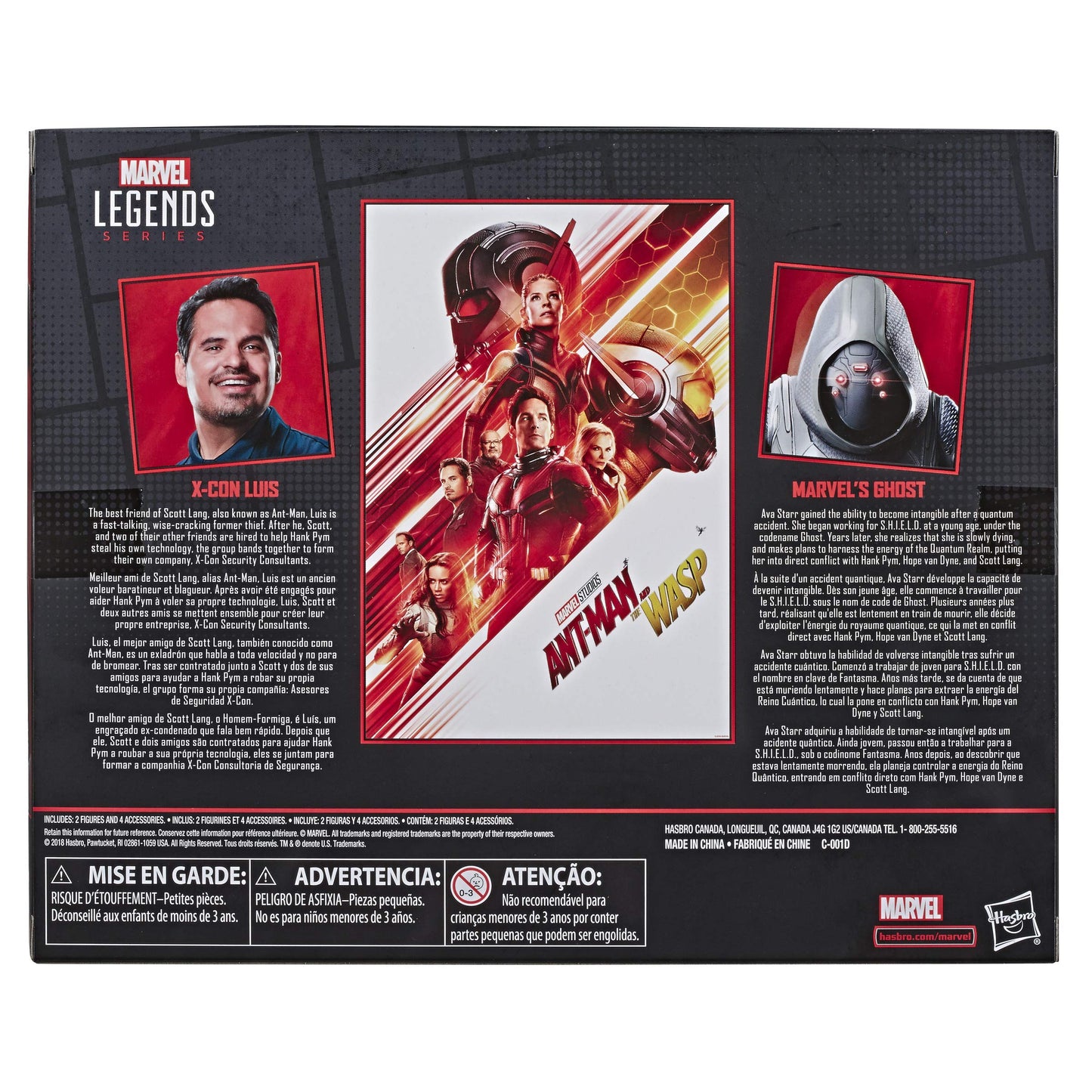 Marvel Legends Series Ant-Man & The Wasp 6'-Scale Movie-Inspired X-Con Luis Ghost Collectible Action Figure 2 Pack