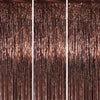 Voircoloria 3 Pack 3.3 x 6.6 ft Brown Foil Fringe Backdrop Curtains, Tinsel Streamers Party Decorations, Fringe Backdrop for Bir
