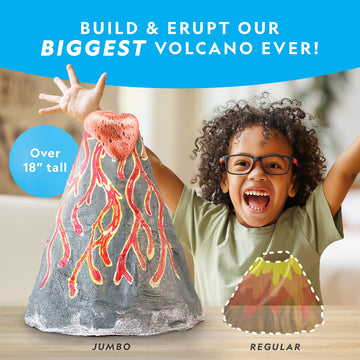 Blue Marble National Geographic Jumbo Volcano Science Kit - 18'' Giant Volcano With Multiple Eruptions, Science Experiments, Sci