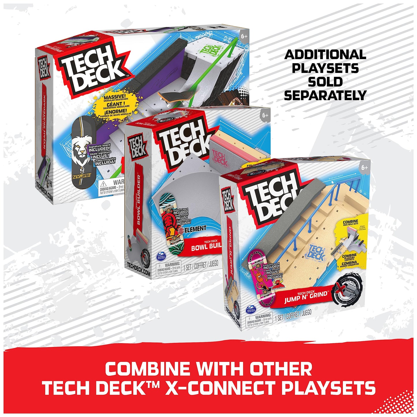 Tech Deck, Nyjah Skatepark X-Connect Park Creator, Massive Customizable Skatepark Ramp Set With Exclusive Fingerboard, Kids Toy For Ages 6 And Up