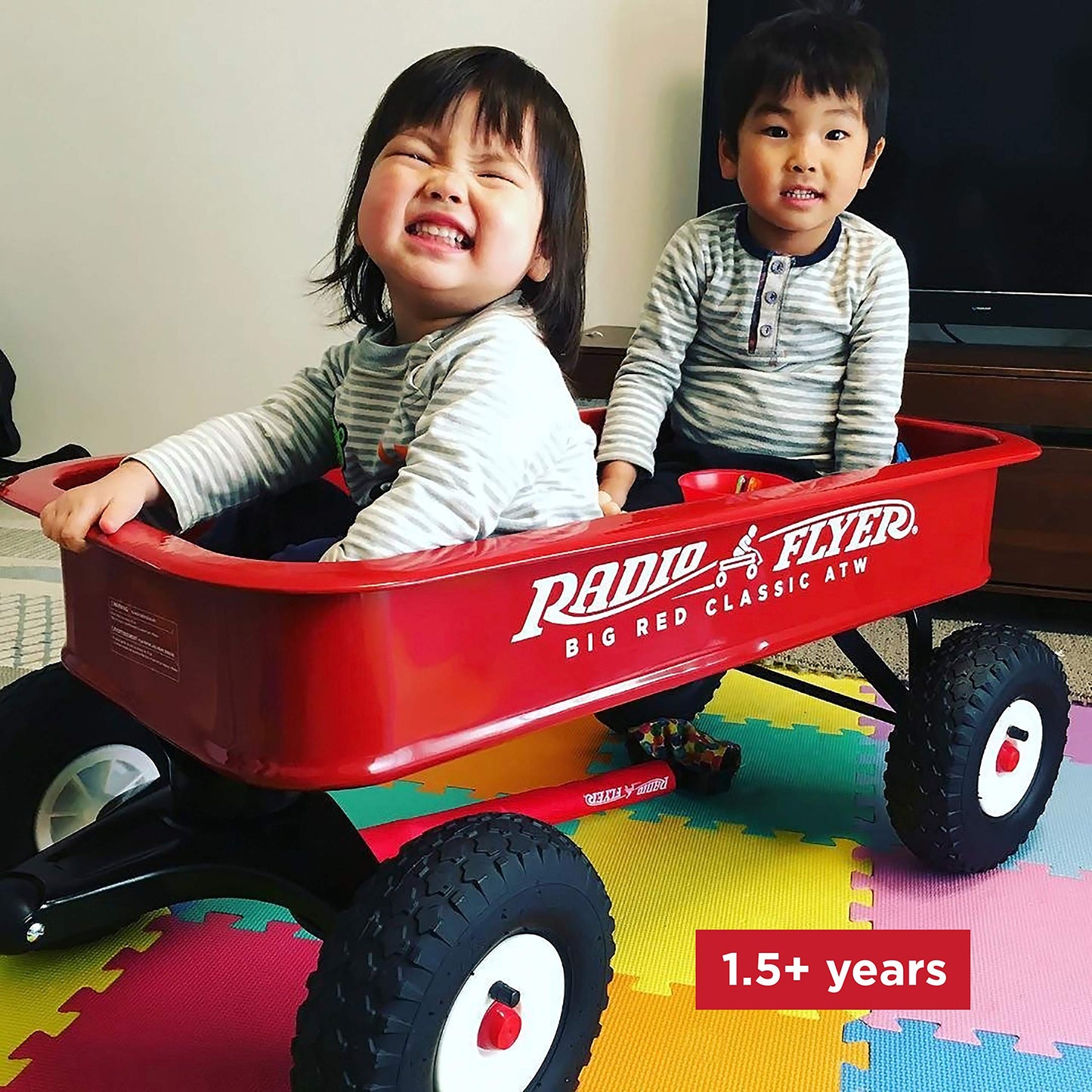 Radio Flyer Steel Wagon, Walking And Riding Cart For Kids Age 1 To 5, Big Red Classic