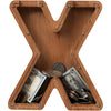 Ladenk 12 Inch Extra Large Wooden Kids Letter Piggy Bank - Piggy Bank For Boys Girls - Initial X Bank - Alphabet Money Bank For