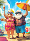 1000 Piece Jigsaw Puzzle for mature-themeds - Funny Parents or Grandparents on a Tropical Beach Vacation - Challenging Puzzle - Retirement Gift for Mom or Dad - 20x27 inch