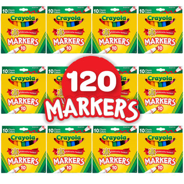 Crayola Broad Line Markers (12Pks), Bulk Markers For School, Coloring Markers For Kids, Must Have Classroom Supplies For Teachers