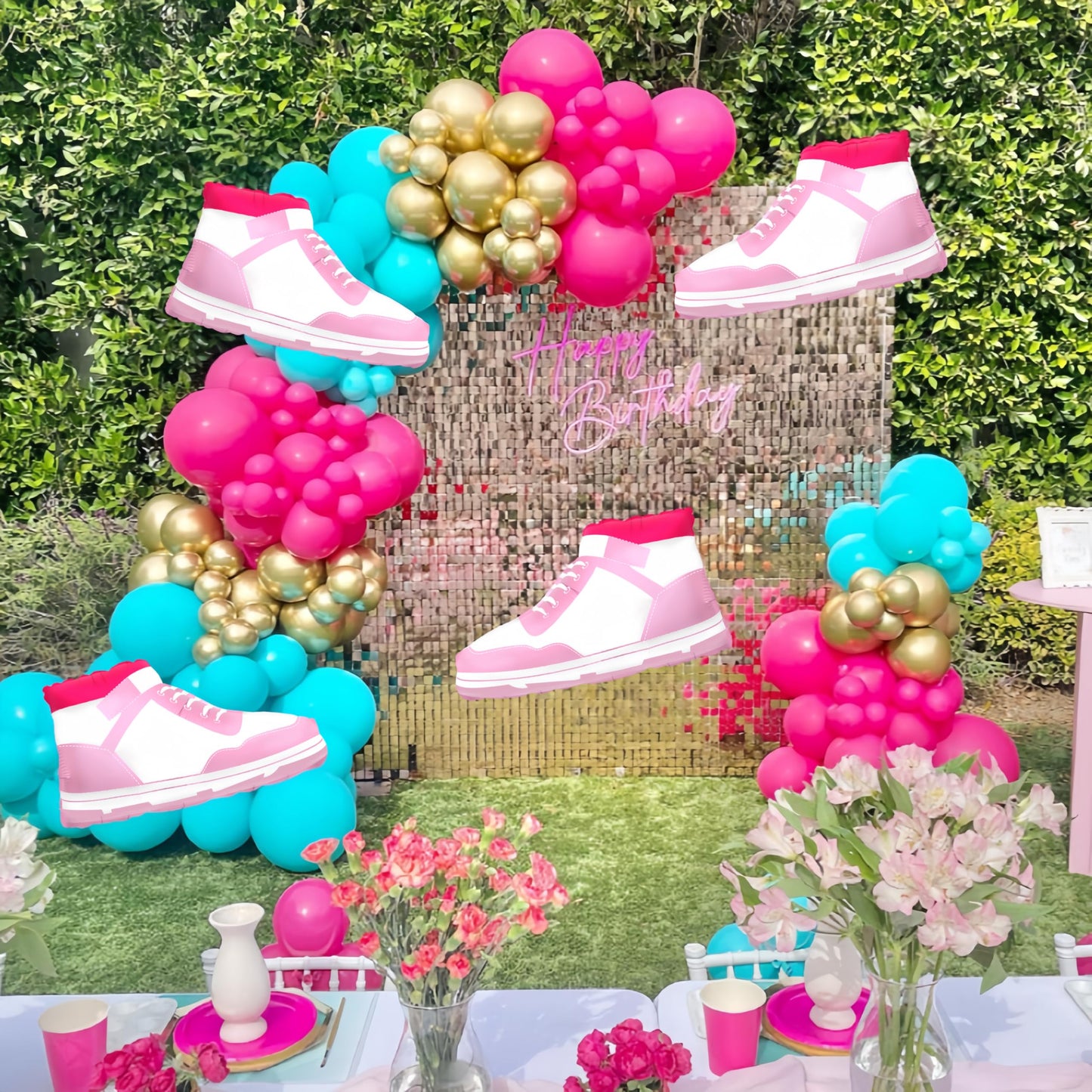 Girl Shoes Balloon/Basketball Shoes Sneaker Balloons/Girl Birthday Foil Balloon Princess Shoes/Mother'S Day Birthday Balloon/Bri