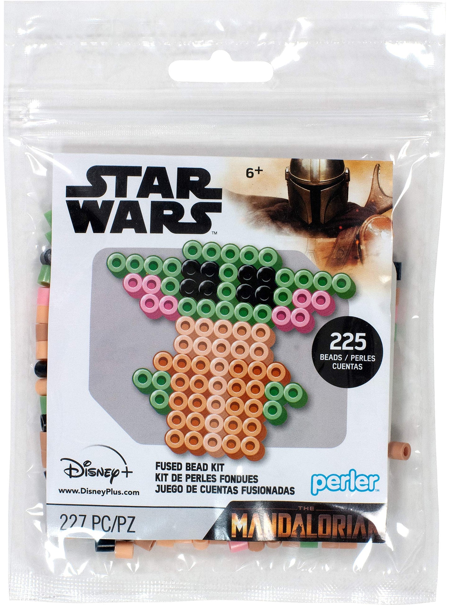 Perler 80-53457 The Mandalorian Baby Yoda Star Wars Mini Fuse Bead Activity Kit, 227pcs, 225 Pieces