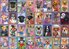 Funny Puppy Puzzles for Adults 1000 Pieces Cute Dog Pretty Magic Art Jigsaw Puzzle Colorful Animal Collage Impossible Aesthetic