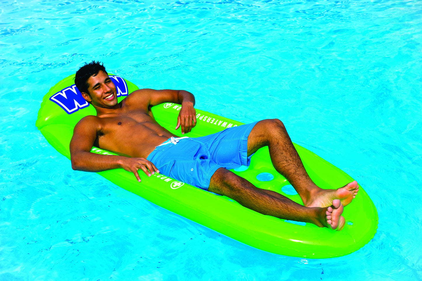 Wow Sports - Inflatable Green Lounger Pool Float - Pool Lounge For Kids & Adults - Great As A Float Raft For Tanning