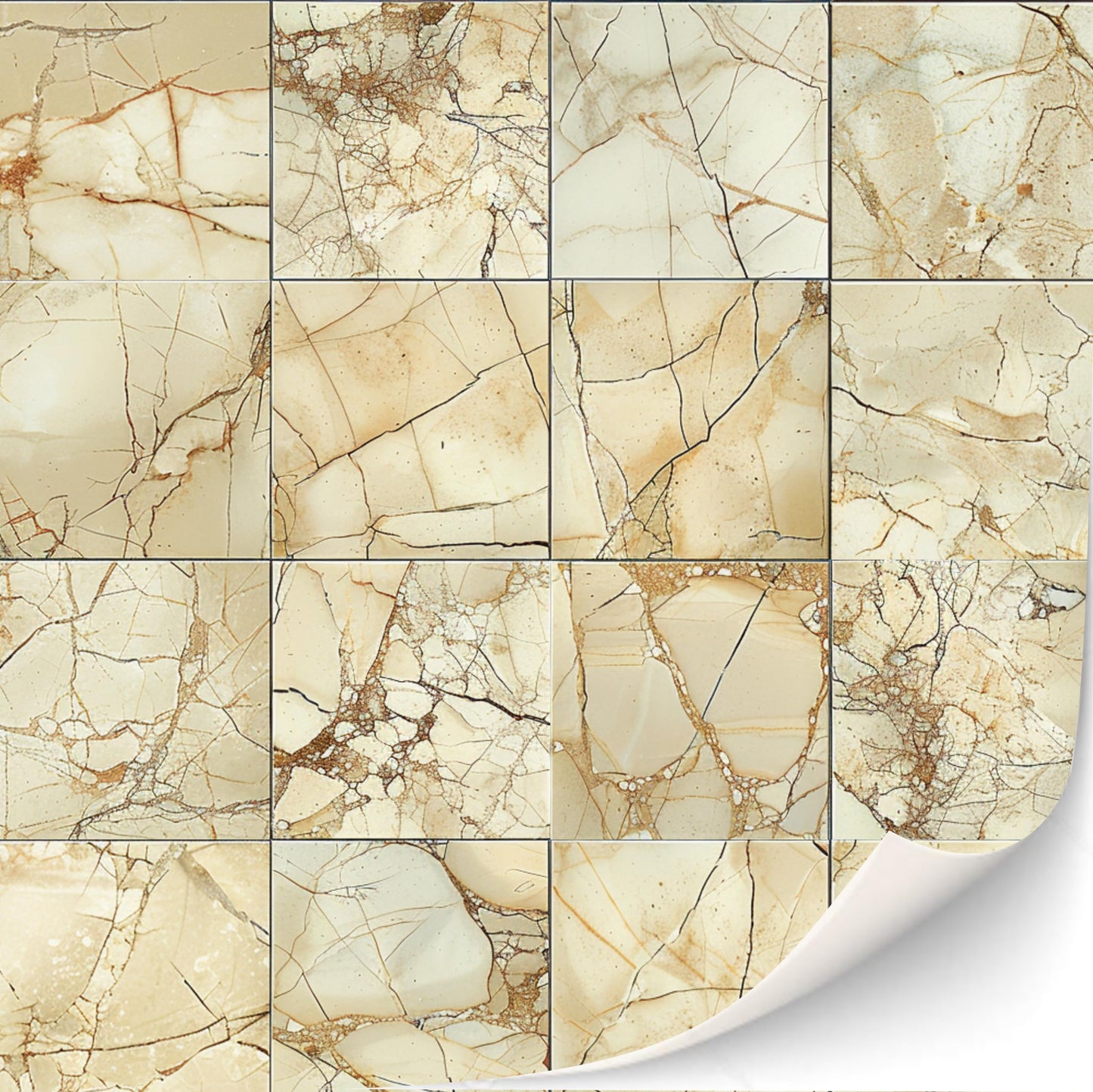 3 Sheets Self Adhesive Floor Tiles For Dollhouse 1:12 Scale (Creme Colored Tiles)