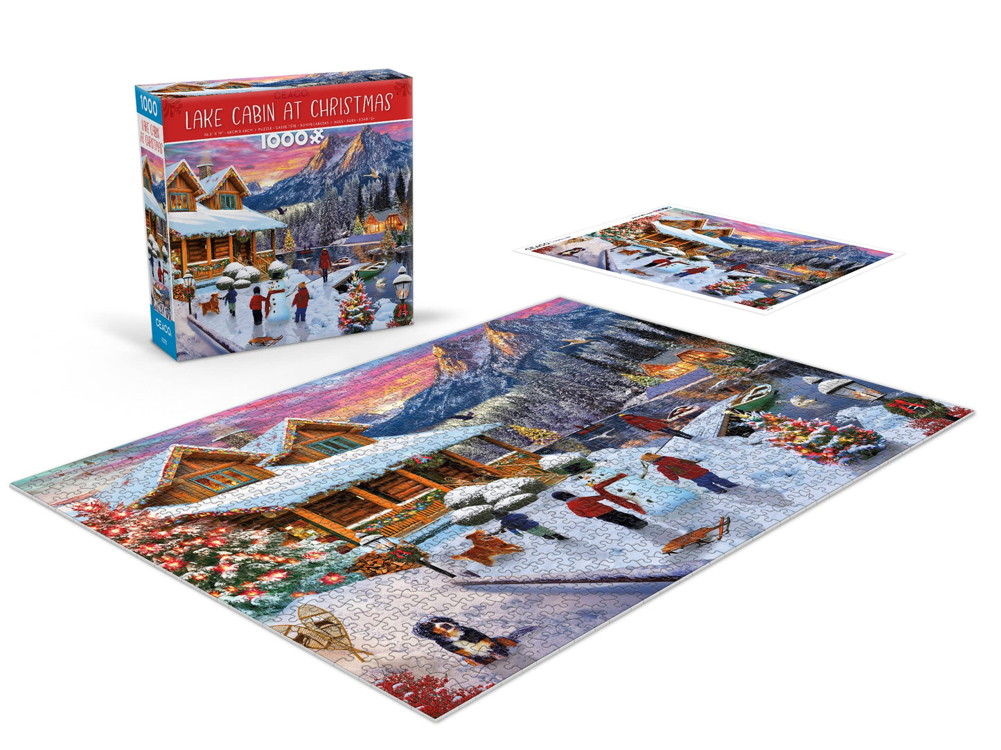 Ceaco - Classic Christmas - Lake Cabin At Christmas - 1000 Piece Jigsaw Puzzle